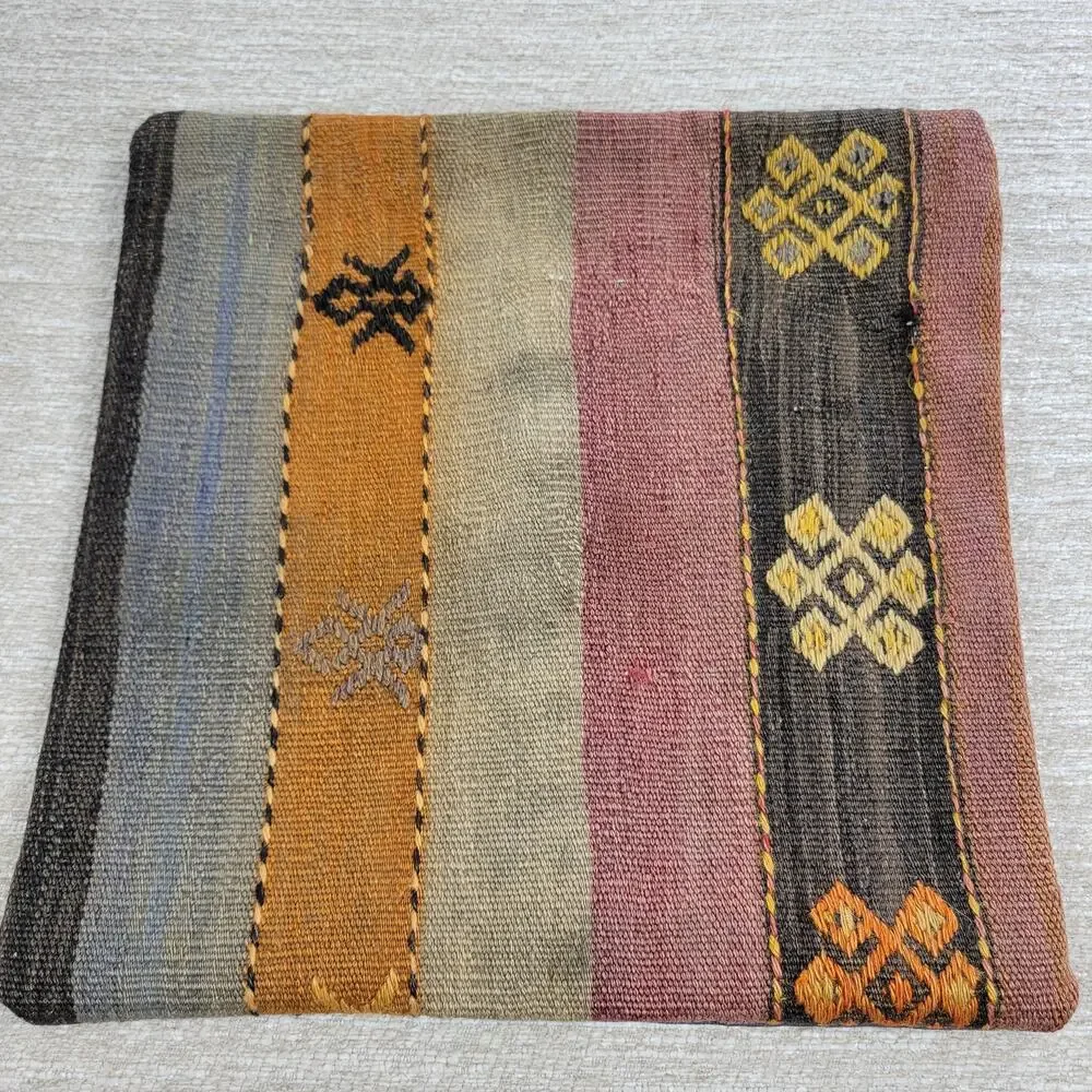 Vintage Handmade Wool Native American Pillow Case Cover 14.5 x 15 Southwest NWOT